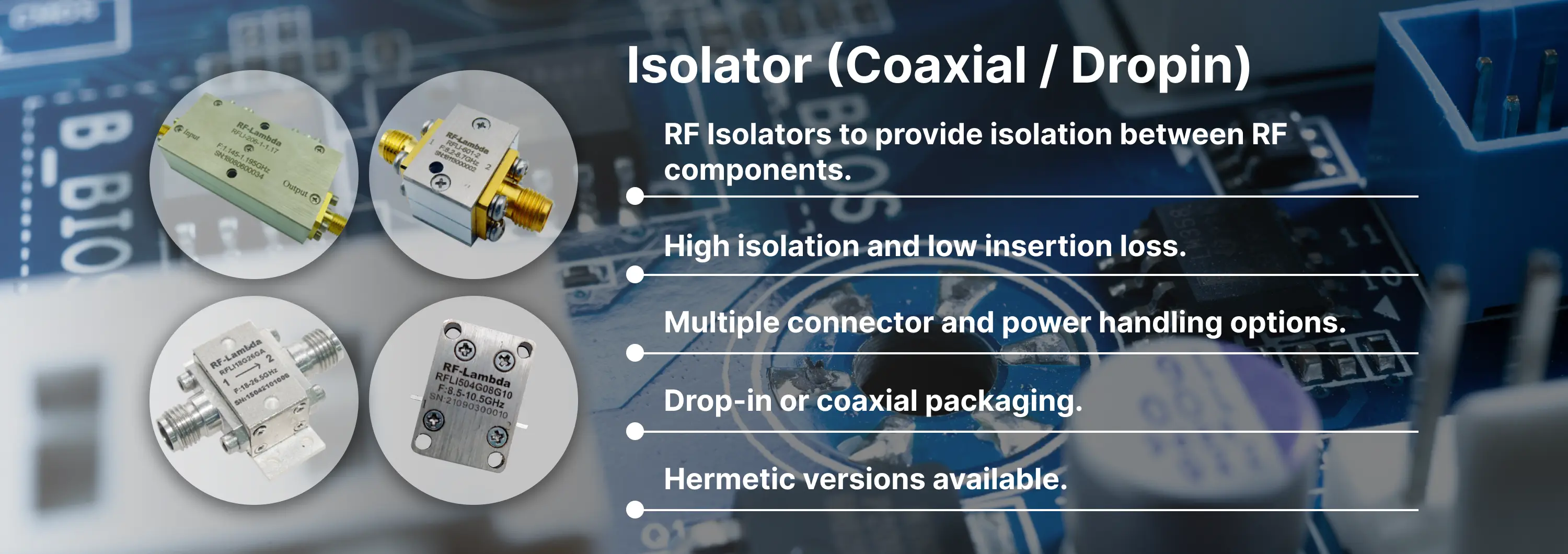 Isolator (Coaxial / Drop-In) Banner