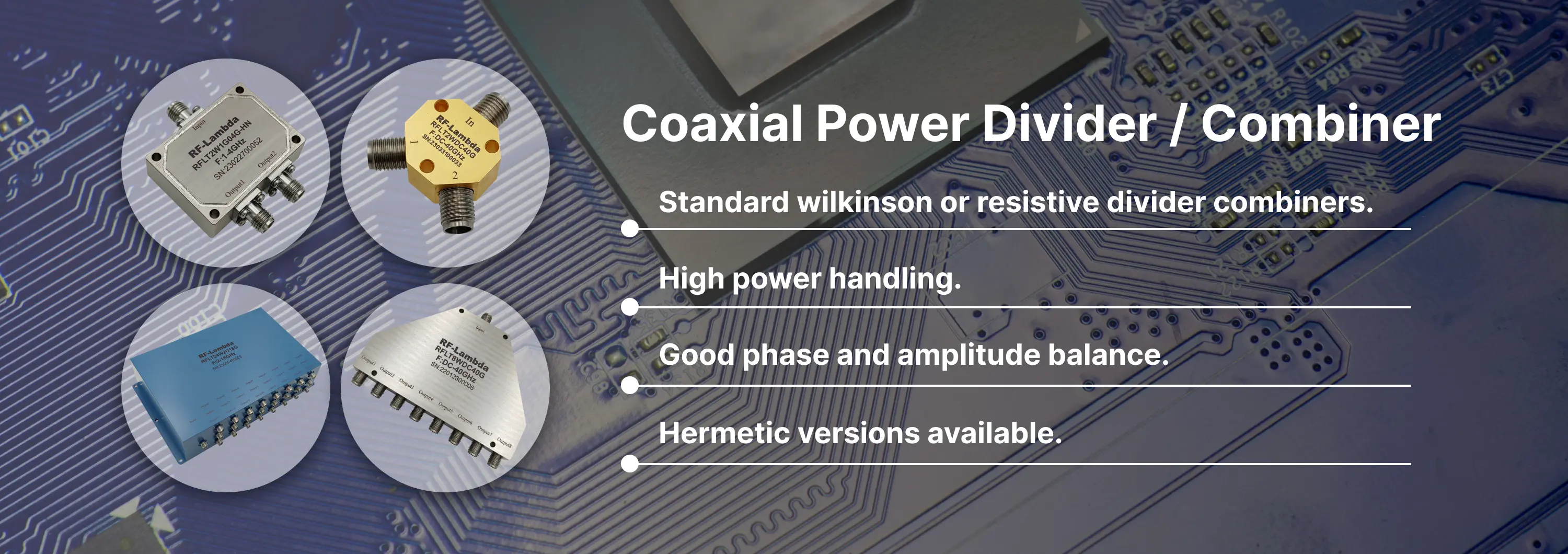 Coaxial Power Divider / Combiner Banner
